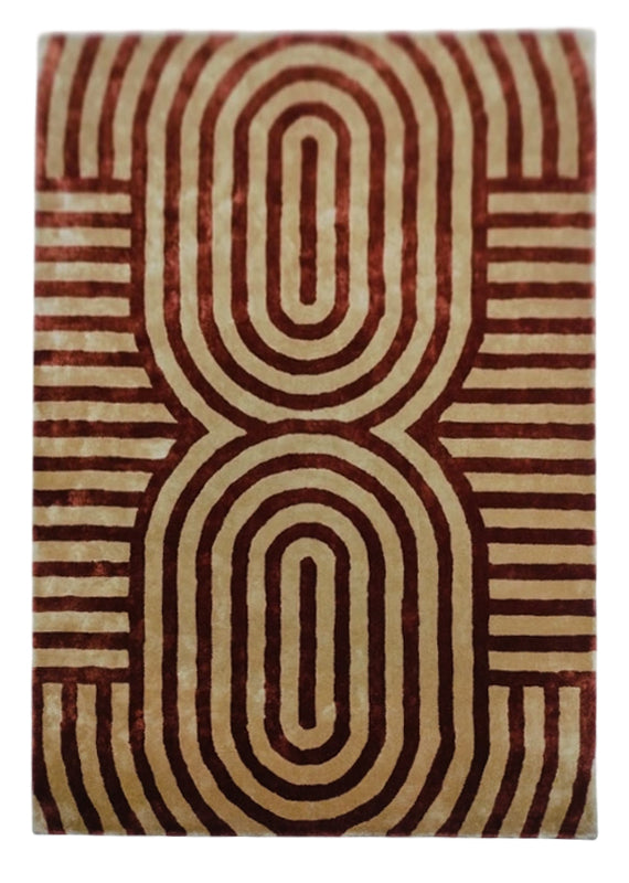 Art Deco Loop Hand Tufted Carpet MHT-16