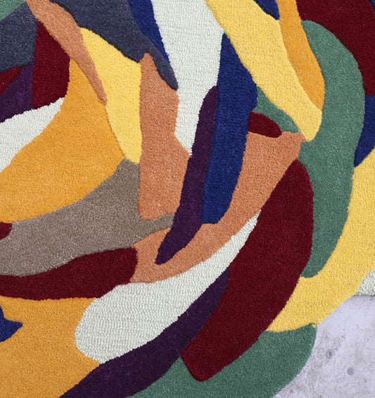 Vibrant Swirl Hand Tufted Carpet MHT-43
