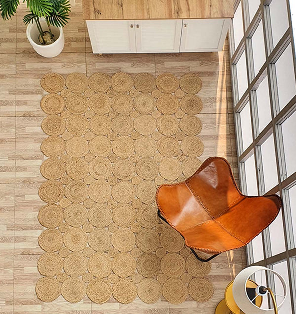 Handmade Circular Pattern Jute Rug BR-035