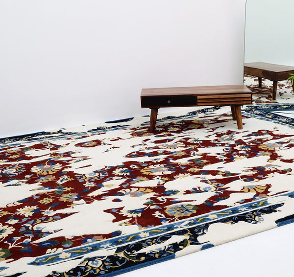 Multi color home decor handmade area rug HTW-111