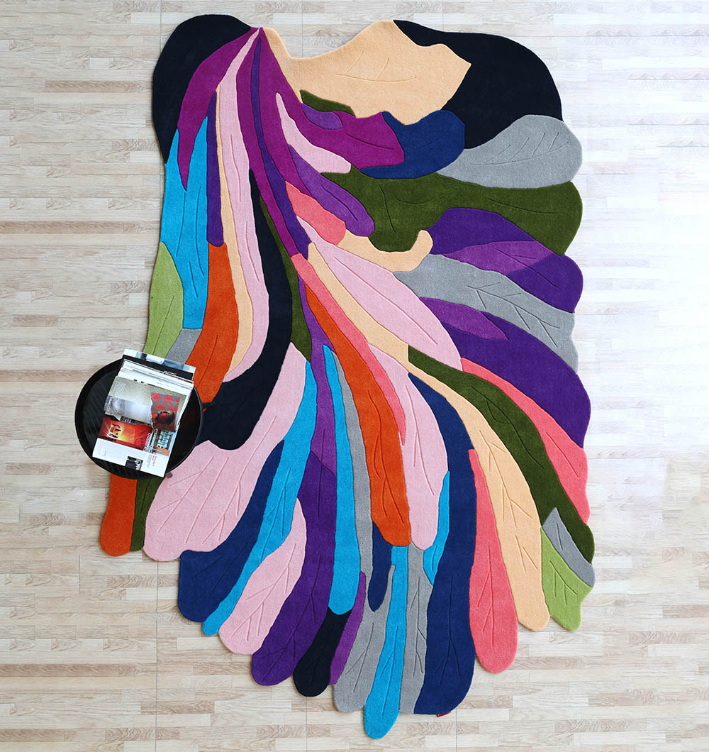 Multi color shape handmade area rug HTW-113