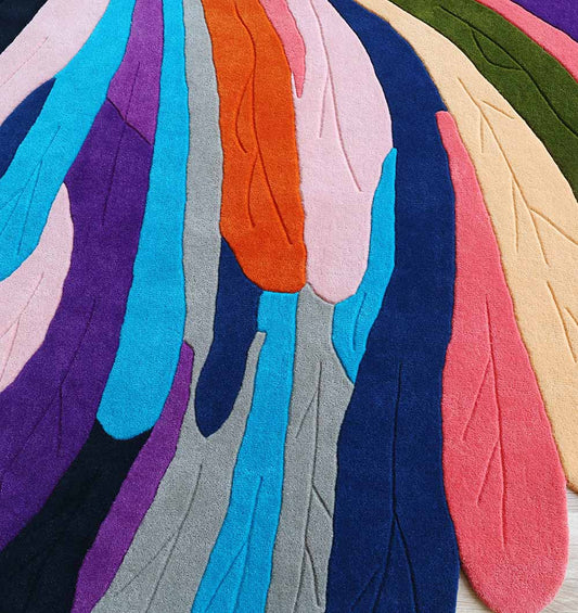 Multi color shape handmade area rug HTW-113