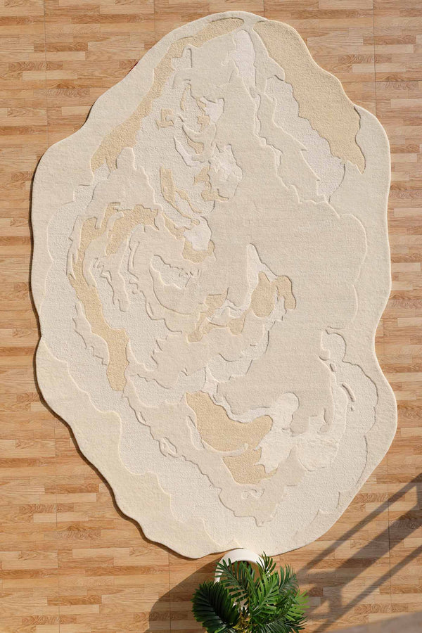 Stylish handmade shape rug in multi-color design, improving home decor with high-quality natural materials.