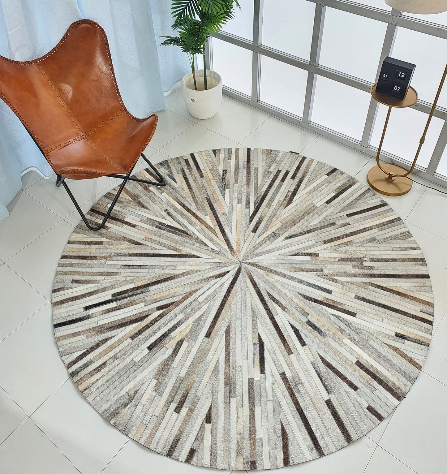 Handmade Multicolor Leather Rug for Home Decor And Office LR-018