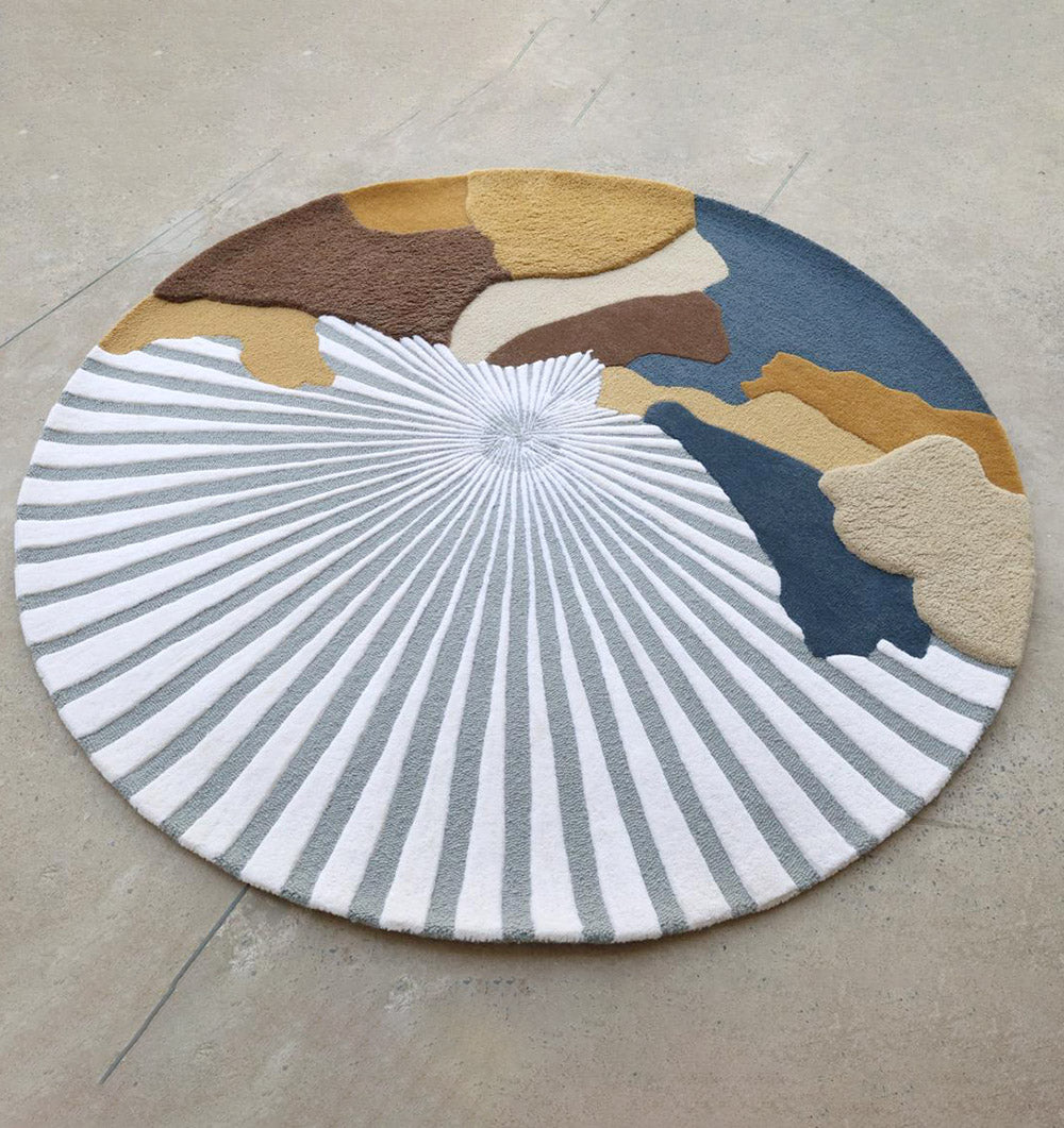 Oceanic Gradient MHT-39 Organic Shape Luxury Artisan Area Rug