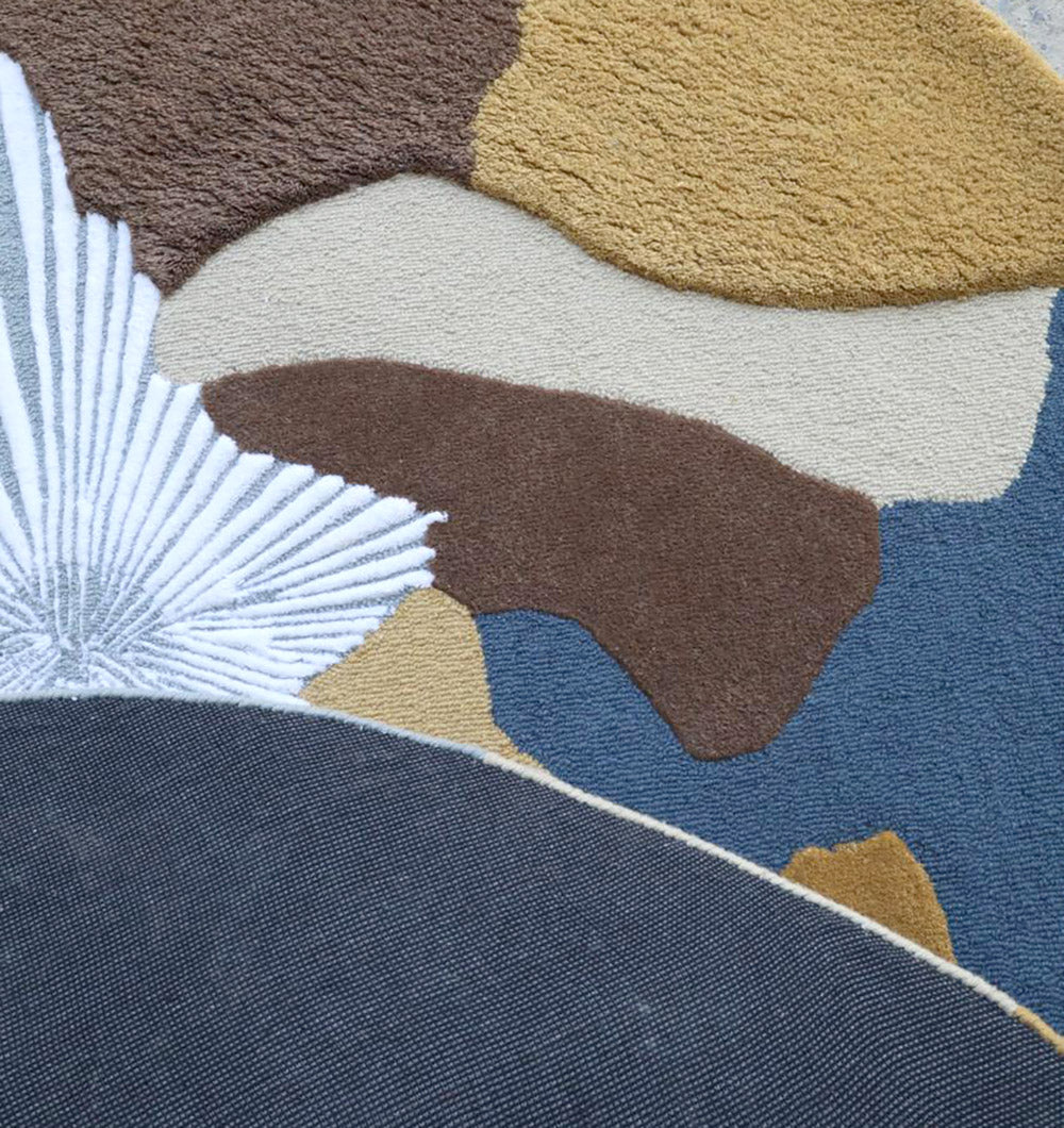 Oceanic Gradient MHT-39 Organic Shape Luxury Artisan Area Rug