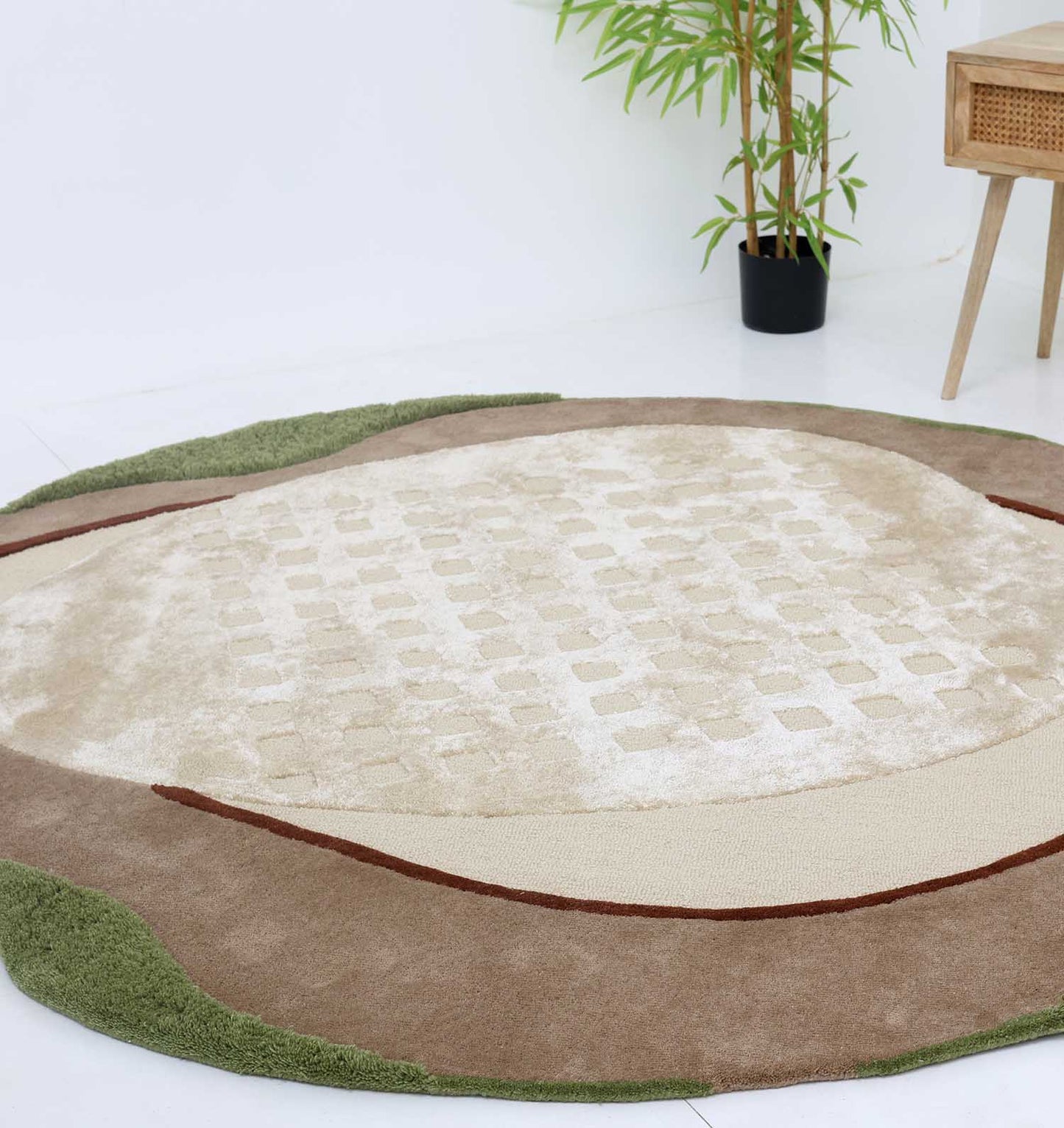 Organic Pebble Form Hand Tufted Carpet MHT-41