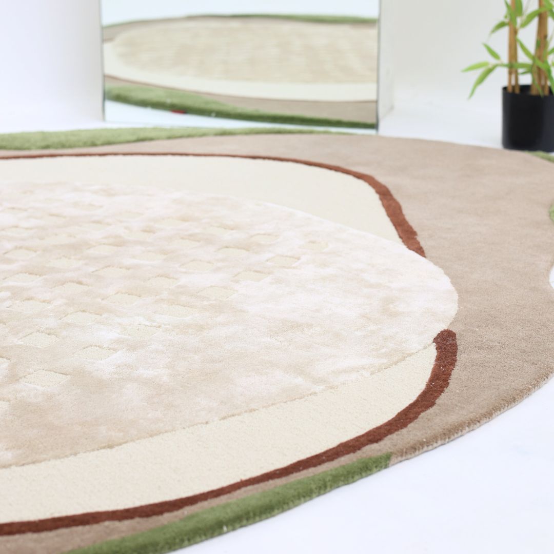 Natural Pebble Curve Hand Tufted Carpet MHT-45