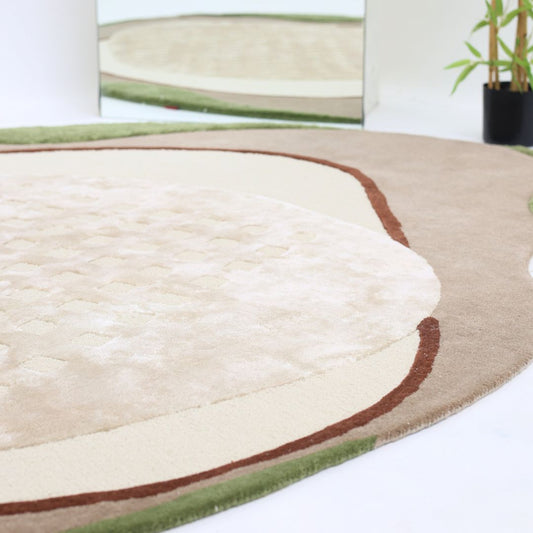 Natural Pebble Curve Hand Tufted Carpet MHT-45