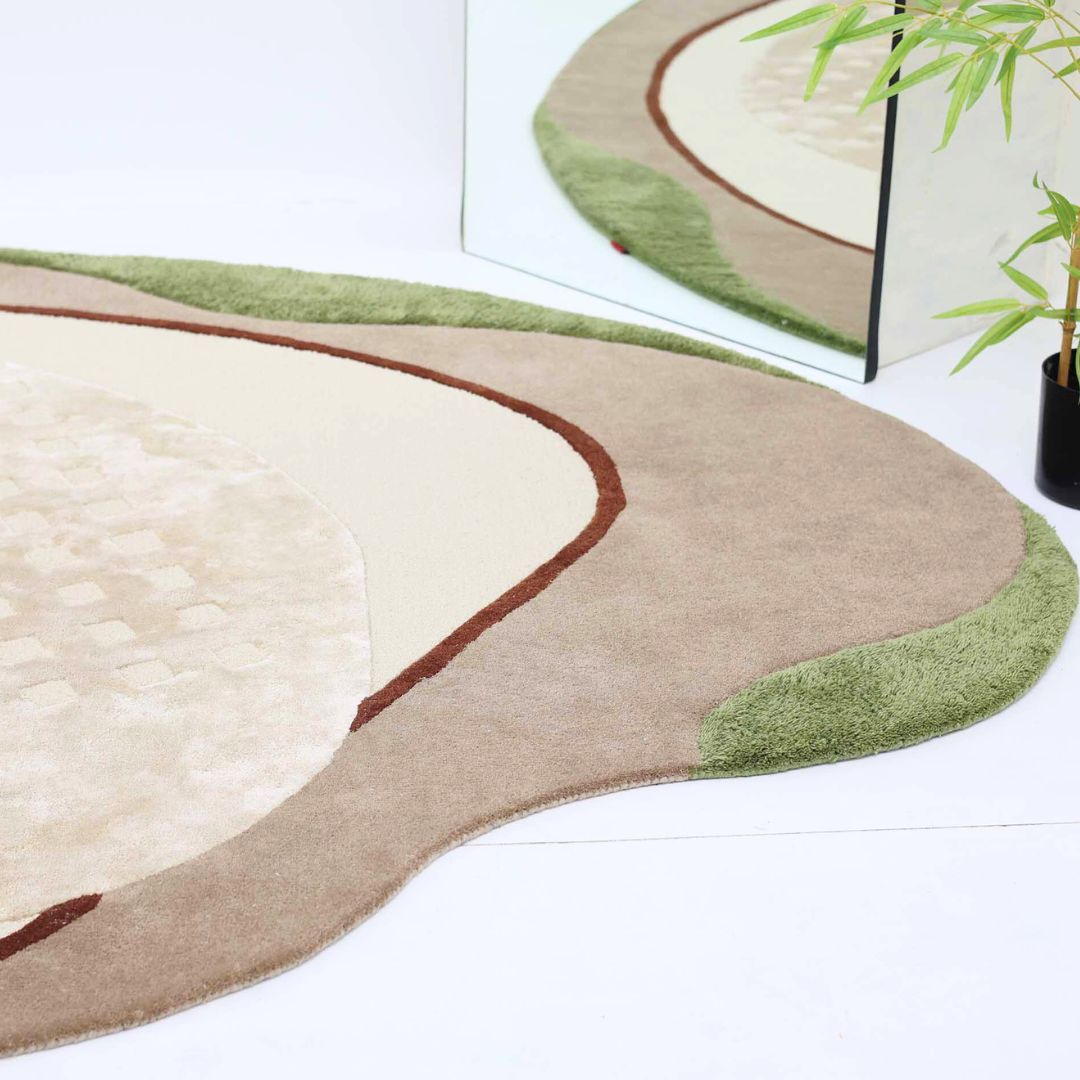Natural Pebble Curve Hand Tufted Carpet MHT-45