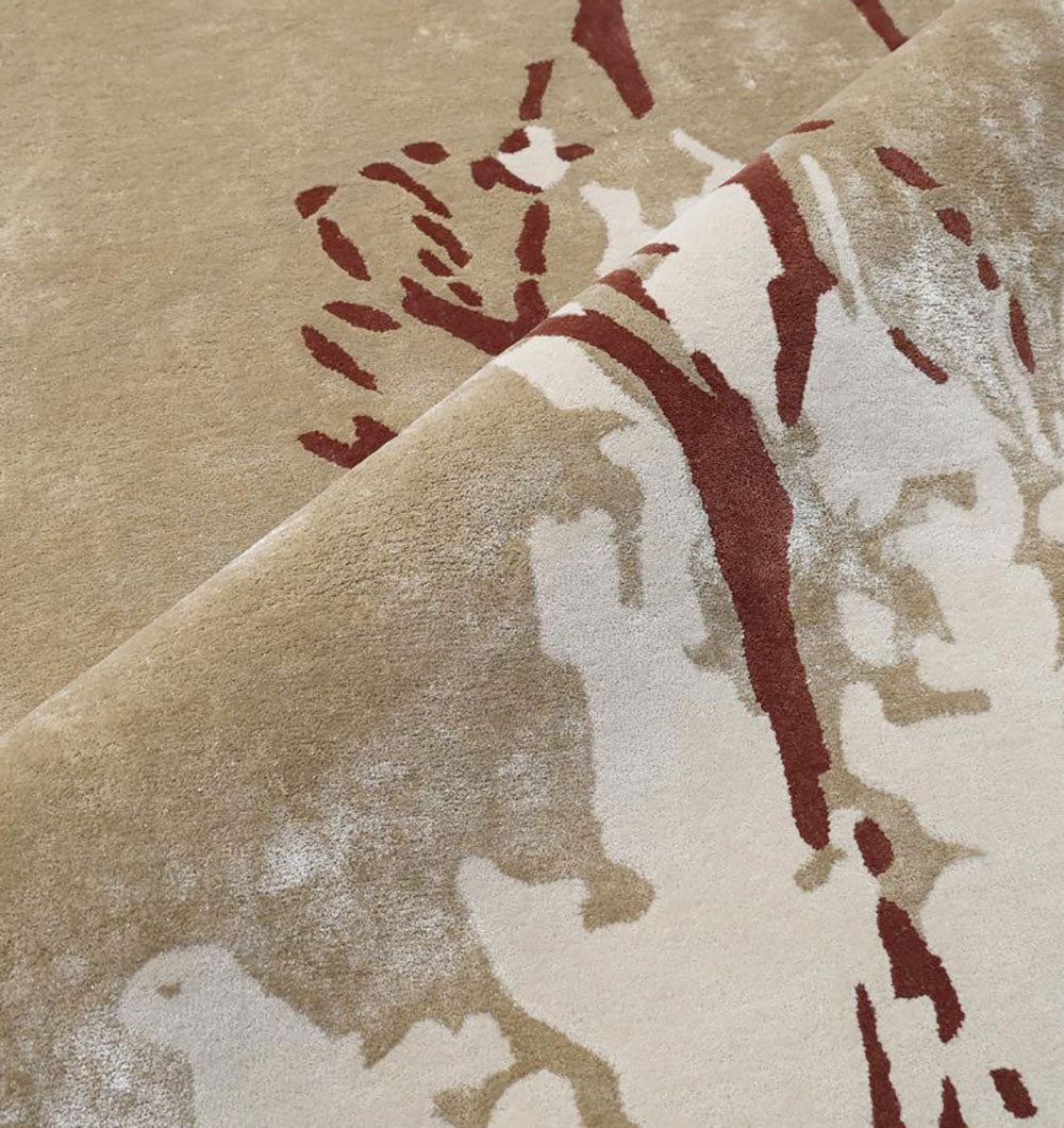 Artful Branch Motif Hand Tufted Carpet MHT-49