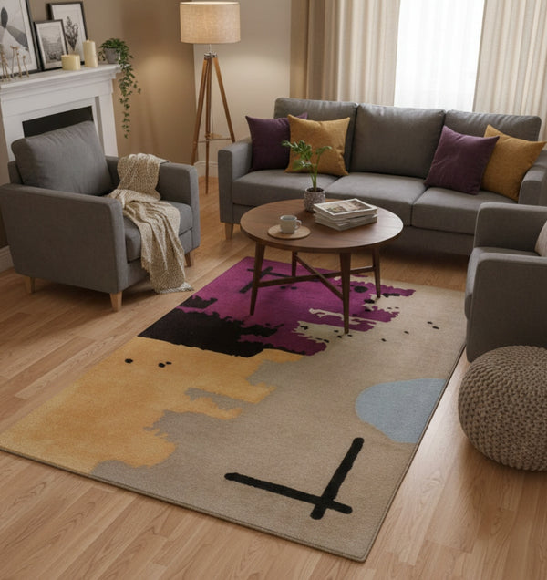 Abstract Pattern Machine Made Rug – MM-10 (4×6 FT)