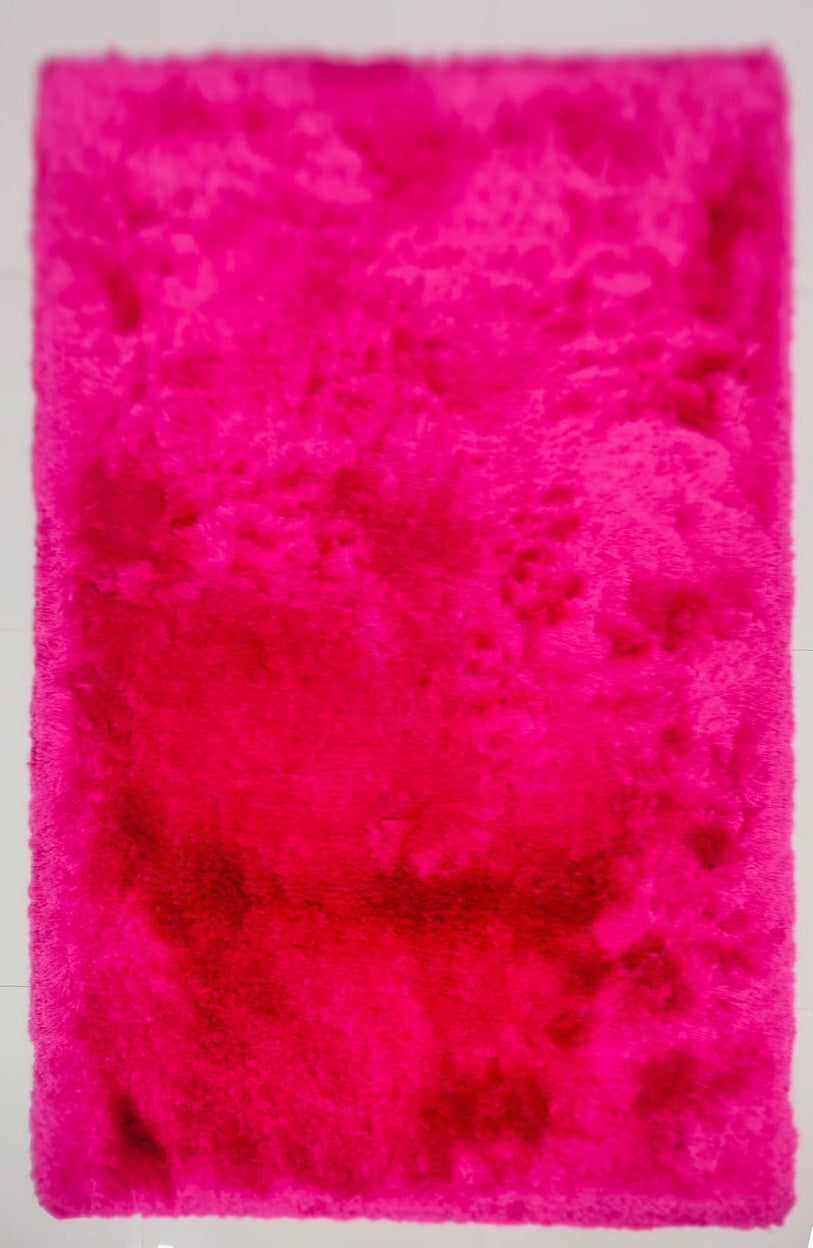 Velvet Touch Dark Pink Shaggy Rug – MS 01 (4×6 FT)