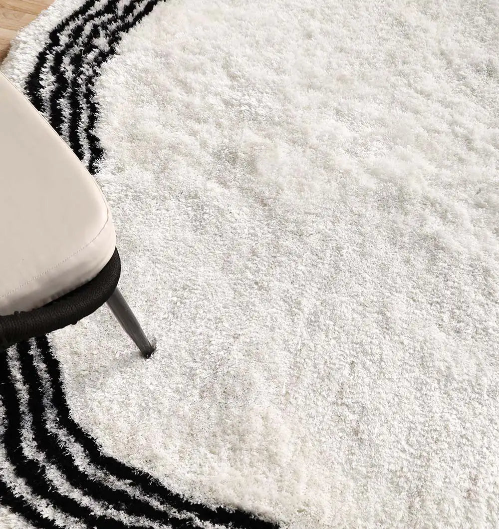 Irregular Shape with Black Outline Shaggy Rug MS-09