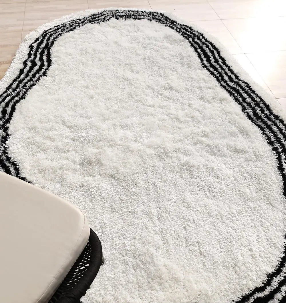 Irregular Shape with Black Outline Shaggy Rug MS-09