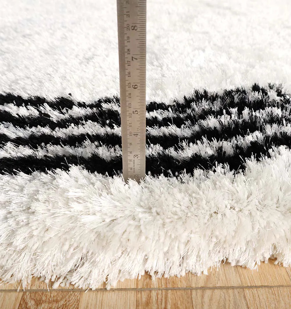 Irregular Shape with Black Outline Shaggy Rug MS-09