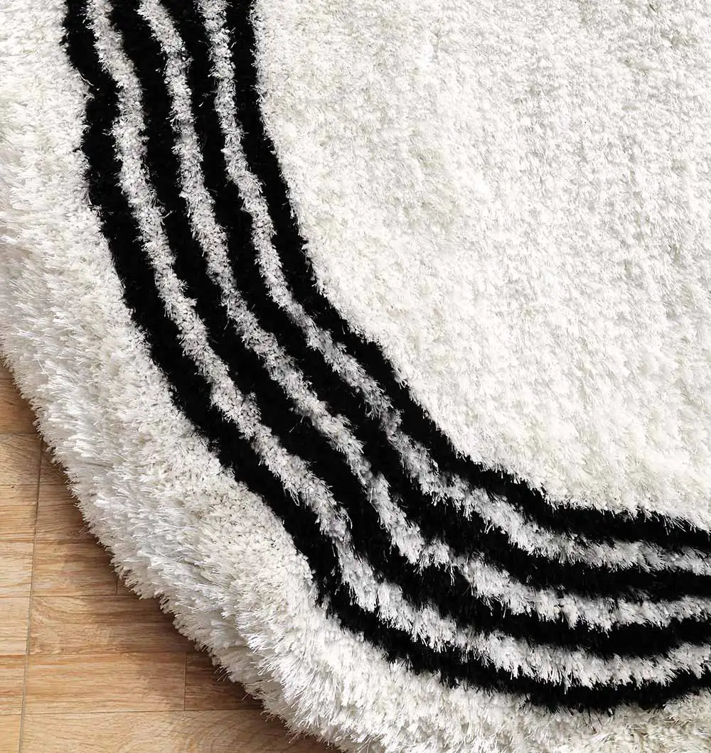 Irregular Shape with Black Outline Shaggy Rug MS-09